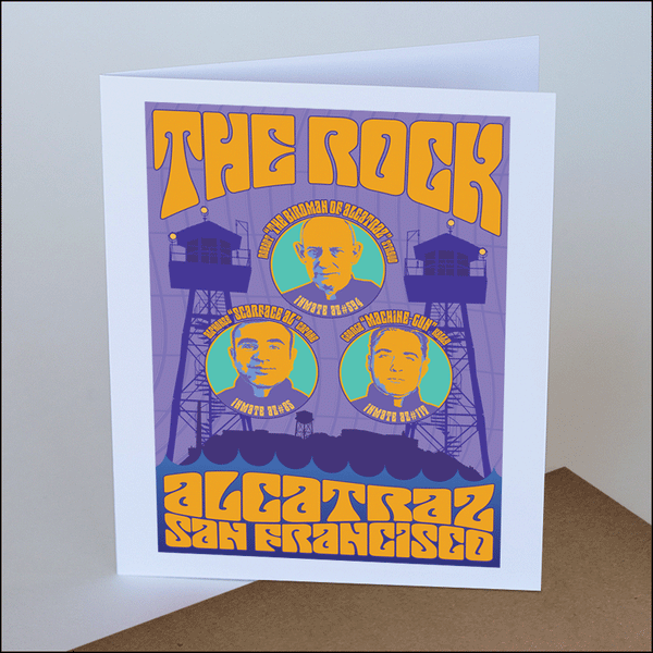 Alcatraz Note Box of 10 Groovy Note Cards w/100% Recycled Envelopes - Groovy Frisco